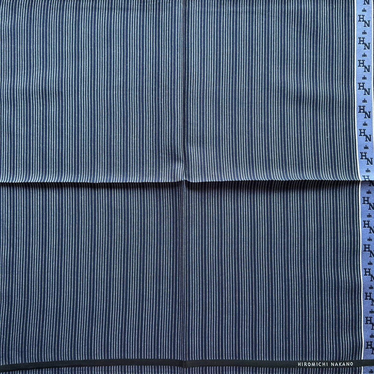 HANDKERCHIEF MEN'S VINTAGE JAPAN BLUE PINSTRIPE POCKET SQUARE