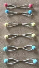 Vtg Goody 70  s/80  s Hair Twin Bead Ponytail Holder Small Used 6 White Elastic