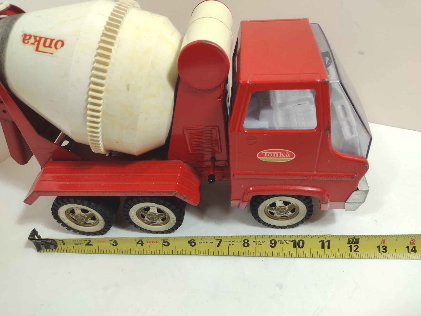 Vintage Tonka Cement Mixer Truck Red Metal GAS TURBINE eBay