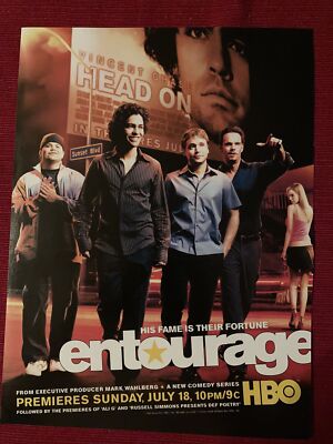 HBO s Entourage Series Premier 2004 Print Ad - Great to Frame!