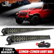 Barra luminosa led 52 pollici +22" faro lavoro fuoristrada jeep land rover