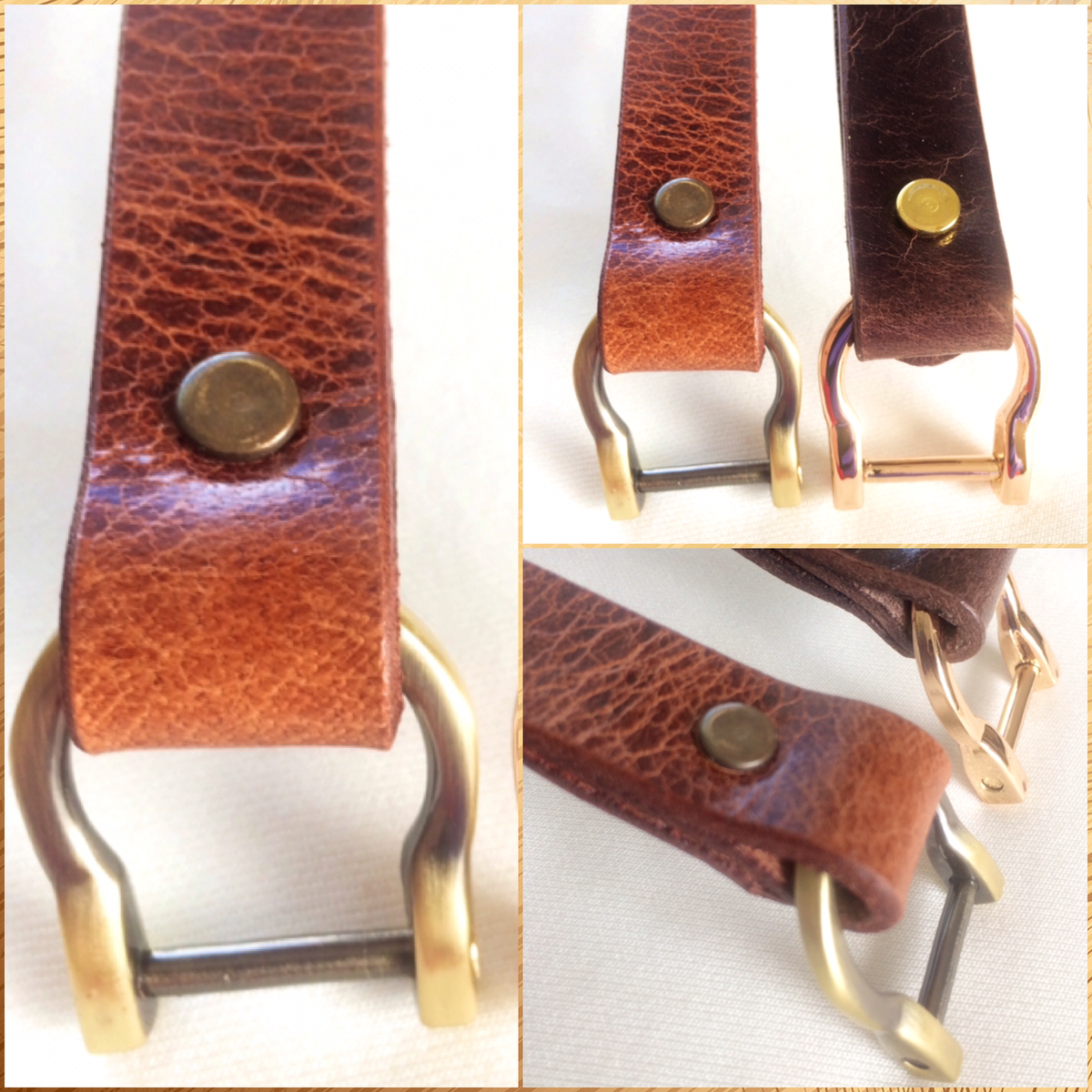 Distressed Antique Leather Replacement Handle Luggage Briefcase