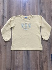 Vintage Oshkosh Thermal Shirt Girls Size 5 Yellow Sunflower Long Sleeve Cotton