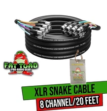 XLR Snake Cable (8 Channels) 20 FT by FAT TOAD | Patch Studio, Stage, Live Sound