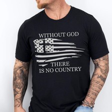 God Bless America Christian Shirt, Cross Flag Patriotic Faith Tee