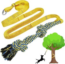 Dog Bungee Tug Toy Hanging from Tree,Outdoor Tug of War Interactive Tether Do...