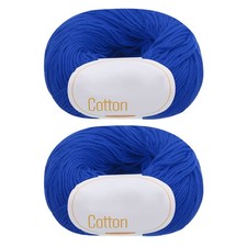 100 Cotton Yarn, 2 Packages of 100g/3.53oz Per Skein 50g/137yards /Deep Blue