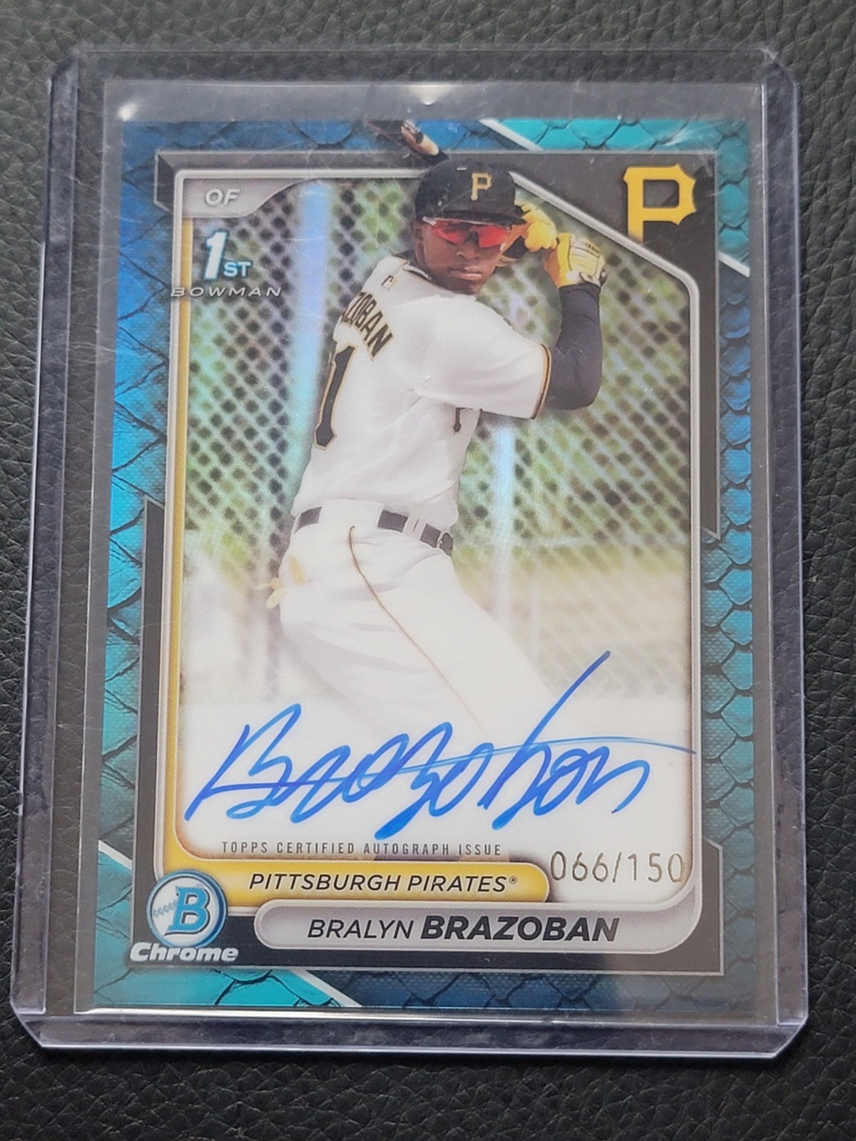 2024 1st Bowman Chrome Bralyn Brazoban Blue Reptilian Auto 066/150 #CPA-BB