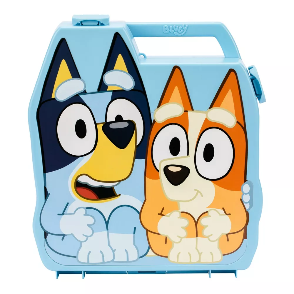 Bluey Play & Go Collector Case Jean Luc Mackenzie, Lucky, Rusty