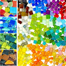 300G 200 Piece Glass Mosaic Tiles for Crafts Bulk Mini Mosaic Glass Pieces for