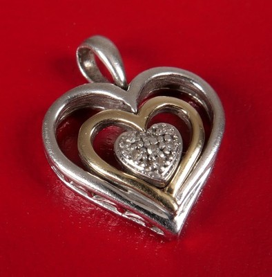 DESIGNER ALWAND VAHAN AV 14K GOLD STERLING SILVER DIAMOND HEART LOVE PENDANT !