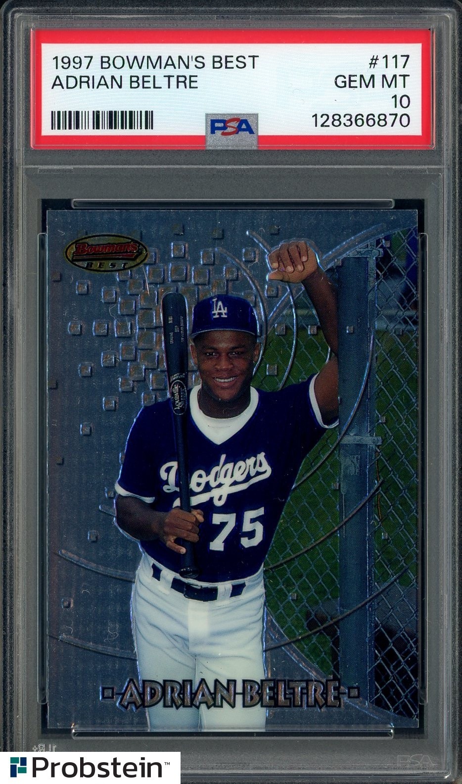 1997 Bowman's Best #117 Adrian Beltre Dodgers RC Rookie HOF PSA 10 GEM MINT