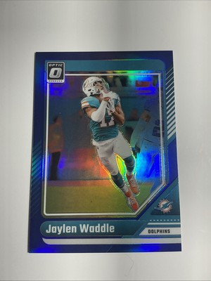 2024 Donruss Optic Jaylen Waddle #124 3/199 Blue Miami Dolphins NFL