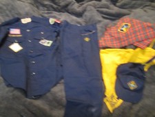 Vintage Boy Scouts of America Cub Scout Uniform COMPLETE SHIRT PANTS SCARFS HAT