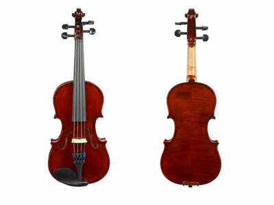 Handmade 1/10 Violin Outfit Italian Spruce Flamed Maple Oil Varnish Case & Bow