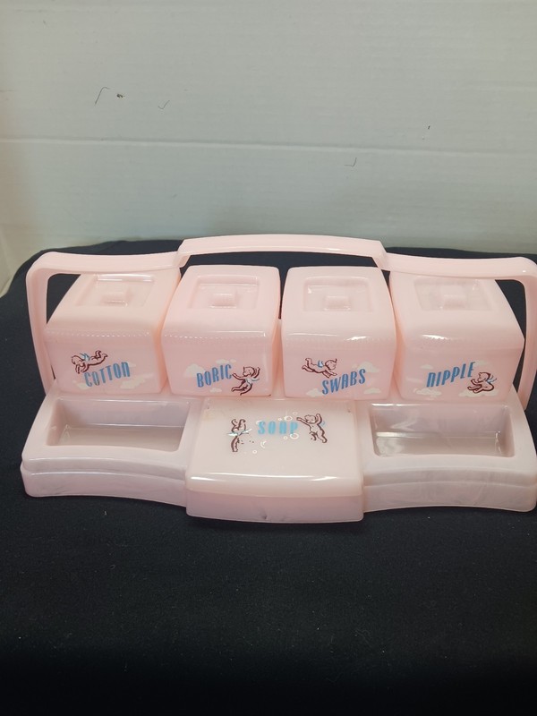 Vintage Clarilyte Plastic Nursery Baby Changing Caddy
