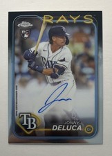 2024 Topps Chrome - Rookie Autographs Jonny Deluca #RA-JDE (AU, RC) On Card. rookie card picture