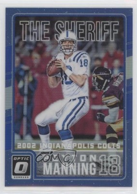 2016 Donruss Optic Peyton Manning Tribute Blue 64/149 Peyton Manning #5 HOF 0pm