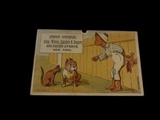 Victorian James Darwin Ales New York Trade Card Temptation Boy Dog Cat