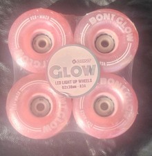 Bont Skates Glow Light Up LED Quad Roller Skate Wheels Cherry Pink 62x38MM 83A