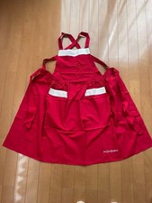 Yves Saint Laurent YSL Apron Logo Red Cotton Blend Deadstock Not Used