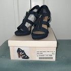 Just Fab Size 8 Denim Dress Sandals With Platform Excellent Condition With Box