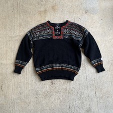 Vintage Black Dale Of Norway Wool Sweater Size Medium