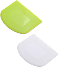 2 Pieces Dough Scraper Bowl Scraper Food-Safe Plastic Dough Cutter Flexible Plas