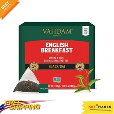 Pyramid Tea Bags | 100 Count English Breakfast - Pure & Flavorful Black Tea