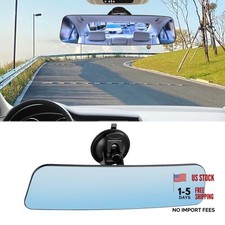 Auto Inside Rearview Mirror with Suction Cup, 12 Inch HD Wide Suction Cup/Blue