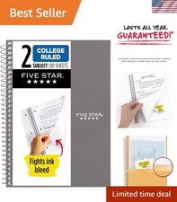 Compact 6" x 9.5" College Ruled Spiral Notebook, 80 Sheets, Ink Bleed Resistant
