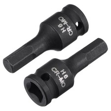 2Pcs 6mm Impact Hex Bit Socket 1/4 Drive 35mm...