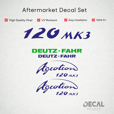 Deutz-Fahr Agrotron 120 MK3 Aftermarket Decal Set - Premium Restoration Vinyl