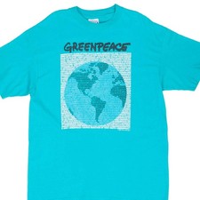 VINTAGE GREEN PEACE 1989 ECOLOGIST TEE SHIRT LARGE MADE IN USA
