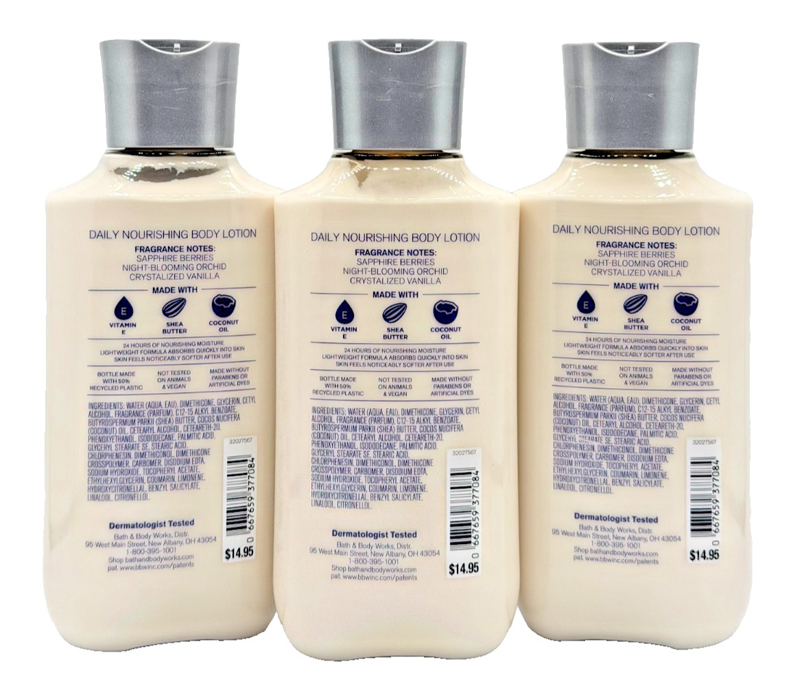 NEW Bath & Body Works Lot of 3 Bottles Dream Bright Body Lotion Cream 8 oz
