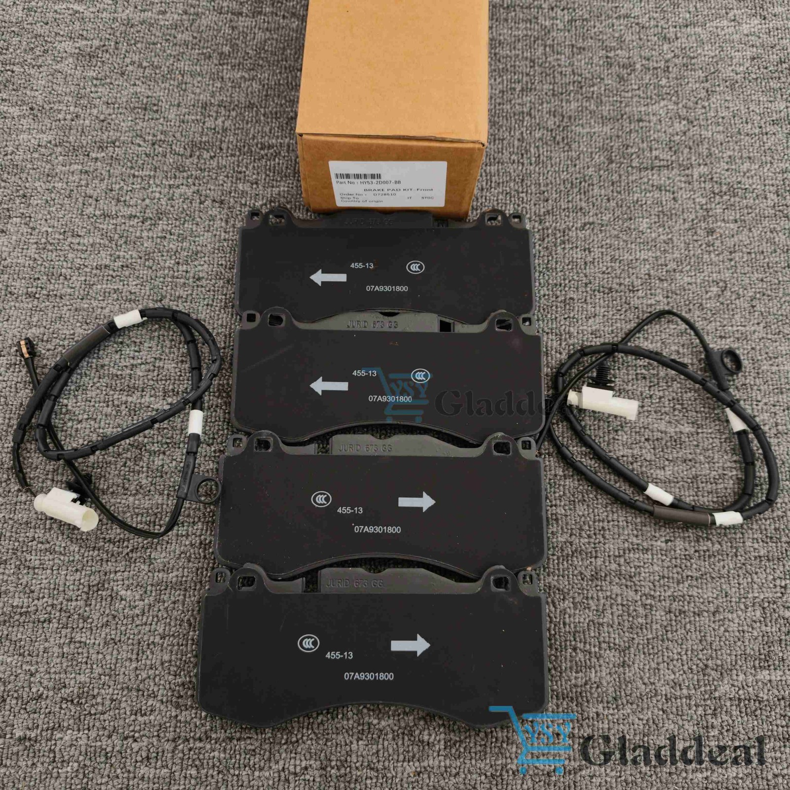 New Front Brake Pads For Aston Martin DB11, HY53-2D007-BB + FREE SENSOR US