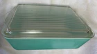 VINTAGE PYREX REFRIGERATOR DISH TURQUOISE #503 WITH LID 1 and 1/2 QUART NO CHIPS