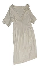 Adrianna Papell Roll Neck Sheath V Back Dress Ivory Size 14 NWT