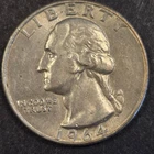 1964d Washington silver quarter.Unc