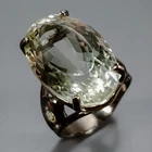 Antique 28 ct Natural Green Amethyst Ring 925 Sterling Silver Size 8 /R474701