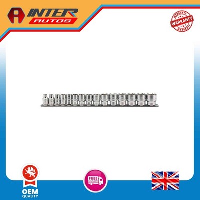 Draper Expert Metric Socket Set on a Metal Rail, 3/8'' Sq. Dr. (15 Piece) 16492