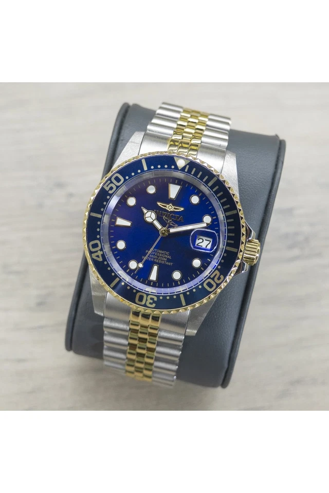 Orologio Automatico Uomo INVICTA PRO DIVER 30093 Acciaio Gold Blu Sub 200mt - Immagine 4 di 4