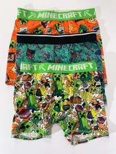 New Lot Set 3 Boys Minecraft Boxer Briefs - Size Medium M 8