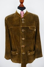 Meindl traditional leather jacket size 48 100% leather deerskin antique brown excellent condition