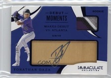 2020 Panini Immaculate Debut Moments Relics Blue /25 Yonathan Daza Auto 02lc
