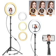 10" LED Ring Light with Tripod Stand Phone Mount for YouTube Makeup Video Live