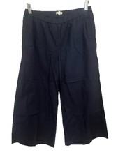 Eileen Fisher Airy Organic Cotton Wide-Leg Pant Blue Cropped Casual Sz S. J