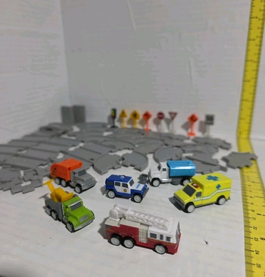 #ad Driven Track Playset with Toy Trucks Safe amp; Clean City Crew Pocket Series $5.97