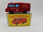 Lesney Matchbox Land Rover Fire Truck No 57 Red E4 Box England Clean