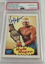 HULK HOGAN WWF PSA SIGNED REPRINT TRADING CARD AUTO GRADE IS 10